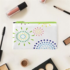 Fireworks Illustrations Fire Partty Polka Cosmetic Bag (xs)