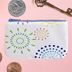 Fireworks Illustrations Fire Partty Polka Large Coin Purse