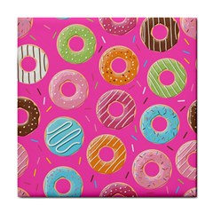 Doughnut Bread Donuts Pink Tile Coasters