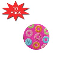 Doughnut Bread Donuts Pink 1  Mini Magnet (10 Pack)  by Mariart