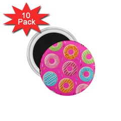 Doughnut Bread Donuts Pink 1 75  Magnets (10 Pack) 