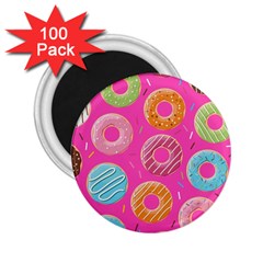 Doughnut Bread Donuts Pink 2 25  Magnets (100 Pack) 