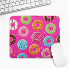 Doughnut Bread Donuts Pink Large Mousepads by Mariart