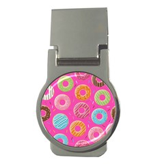 Doughnut Bread Donuts Pink Money Clips (round) 