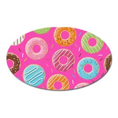 Doughnut Bread Donuts Pink Oval Magnet