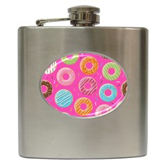 Doughnut Bread Donuts Pink Hip Flask (6 Oz)