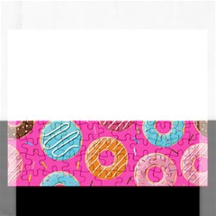 Doughnut Bread Donuts Pink Rectangular Jigsaw Puzzl by Mariart