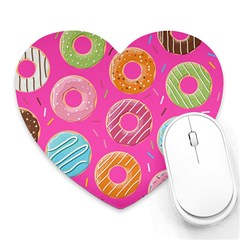 Doughnut Bread Donuts Pink Heart Mousepads by Mariart