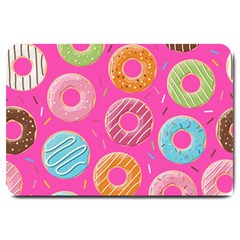 Doughnut Bread Donuts Pink Large Doormat  by Mariart