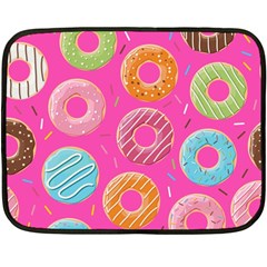 Doughnut Bread Donuts Pink Fleece Blanket (mini) by Mariart