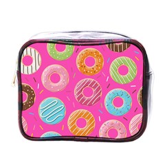 Doughnut Bread Donuts Pink Mini Toiletries Bags by Mariart