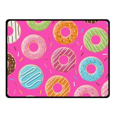 Doughnut Bread Donuts Pink Fleece Blanket (small)