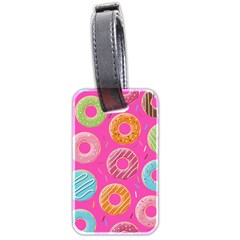 Doughnut Bread Donuts Pink Luggage Tags (two Sides) by Mariart