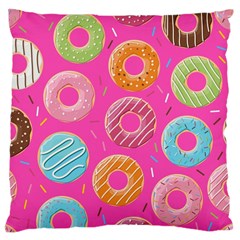 Doughnut Bread Donuts Pink Large Cushion Case (two Sides)