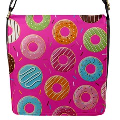 Doughnut Bread Donuts Pink Flap Messenger Bag (s) by Mariart