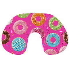 Doughnut Bread Donuts Pink Travel Neck Pillows