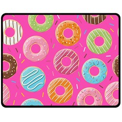 Doughnut Bread Donuts Pink Double Sided Fleece Blanket (medium) 