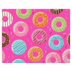 Doughnut Bread Donuts Pink Double Sided Flano Blanket (medium) 