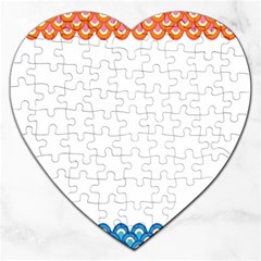 Fish Scales Dragon Circle Jigsaw Puzzle (heart) by Mariart