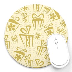 Gift Party Polka Grey Round Mousepads