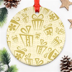 Gift Party Polka Grey Ornament (round)