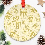 Gift Party Polka Grey Ornament (Round) Front