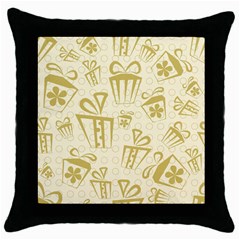 Gift Party Polka Grey Throw Pillow Case (black) by Mariart