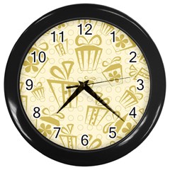 Gift Party Polka Grey Wall Clocks (black) by Mariart