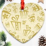 Gift Party Polka Grey Heart Ornament (Two Sides) Back