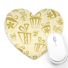 Gift Party Polka Grey Heart Mousepads by Mariart