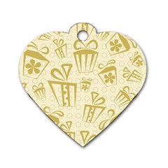 Gift Party Polka Grey Dog Tag Heart (one Side)