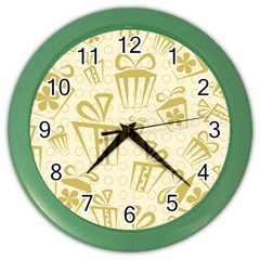 Gift Party Polka Grey Color Wall Clocks by Mariart