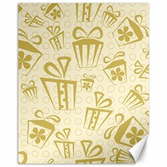 Gift Party Polka Grey Canvas 11  X 14   by Mariart