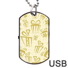 Gift Party Polka Grey Dog Tag Usb Flash (two Sides)