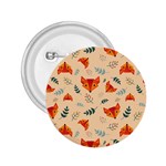 Foxes Animals Face Orange 2.25  Buttons Front