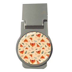 Foxes Animals Face Orange Money Clips (round) 