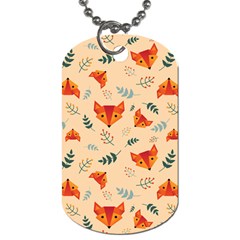 Foxes Animals Face Orange Dog Tag (one Side)