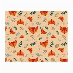 Foxes Animals Face Orange Small Glasses Cloth (2-side) by Mariart