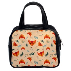 Foxes Animals Face Orange Classic Handbags (2 Sides) by Mariart