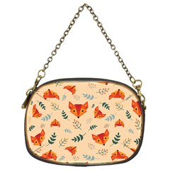 Foxes Animals Face Orange Chain Purses (two Sides)  by Mariart