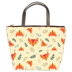 Foxes Animals Face Orange Bucket Bags by Mariart