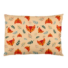 Foxes Animals Face Orange Pillow Case by Mariart