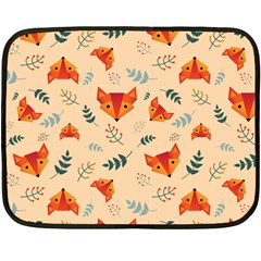 Foxes Animals Face Orange Double Sided Fleece Blanket (mini)  by Mariart