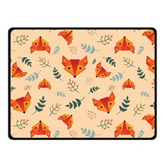 Foxes Animals Face Orange Fleece Blanket (small) by Mariart