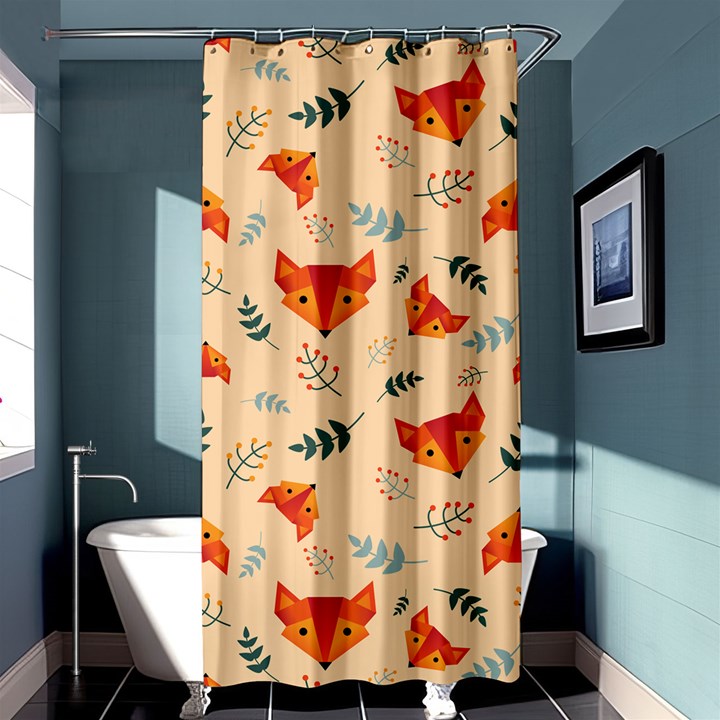 Foxes Animals Face Orange Shower Curtain 36  x 72  (Stall) 