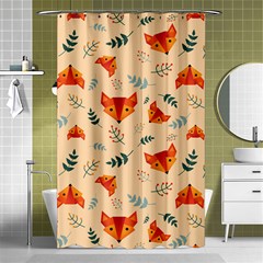 Foxes Animals Face Orange Shower Curtain 48  X 72  (small)  by Mariart