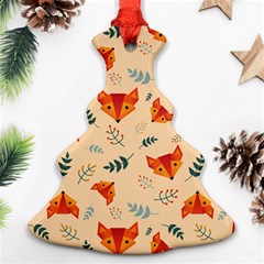 Foxes Animals Face Orange Ornament (christmas Tree)  by Mariart