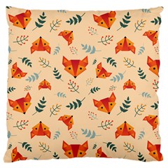 Foxes Animals Face Orange Large Cushion Case (two Sides) by Mariart