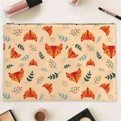 Foxes Animals Face Orange Cosmetic Bag (xxl) 