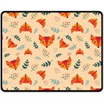 Foxes Animals Face Orange Double Sided Fleece Blanket (Medium)  58.8 x47.4  Blanket Front